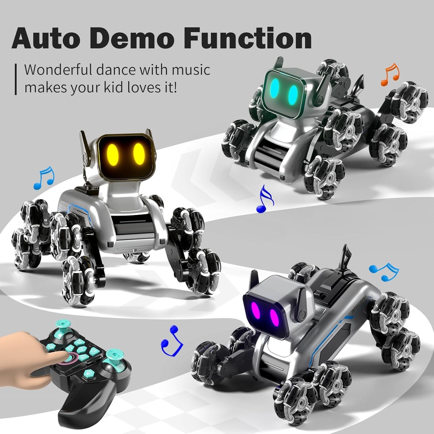 Remote & Watch Control Stunt Spray Robot Dog